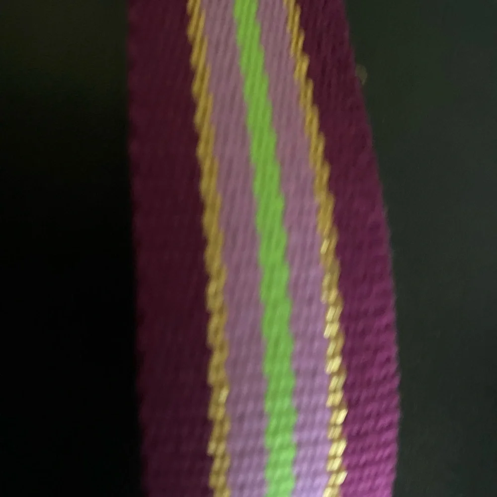 Vintage COOGI L Retro Purple Gold Metallic Cotton Adjustable Striped Belt 31”L